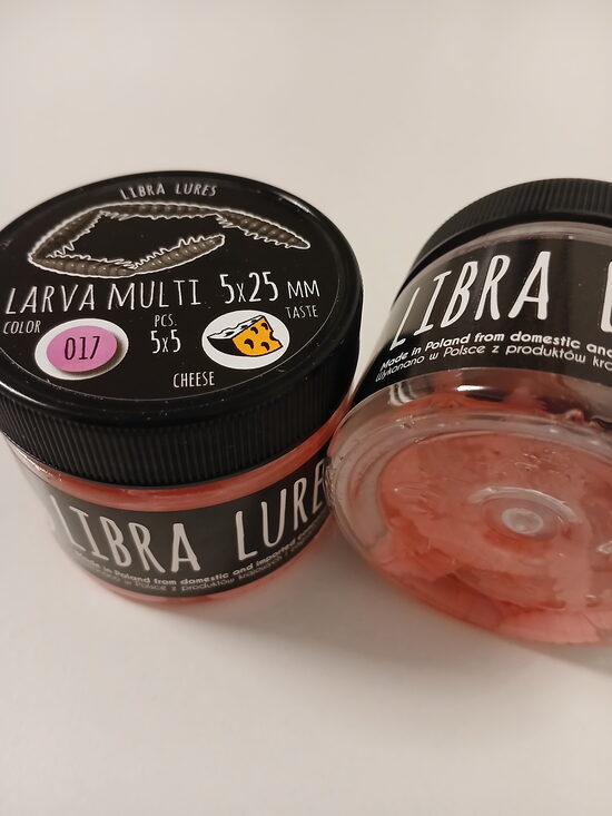 Larva multi 25mm (5x5), 017 Bubble Gum, 2,25gr, Cheese, 25(5x5)psc/pack